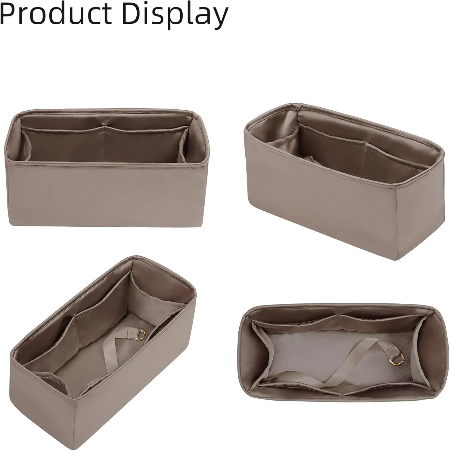 Purse Organizer for Birkin 20/25/30/35/40,Silky Smooth Insert,Lightweight Bag in Bag,Luxury Handbag Storage Accessories(Birkin 30,Etoupe Grey)