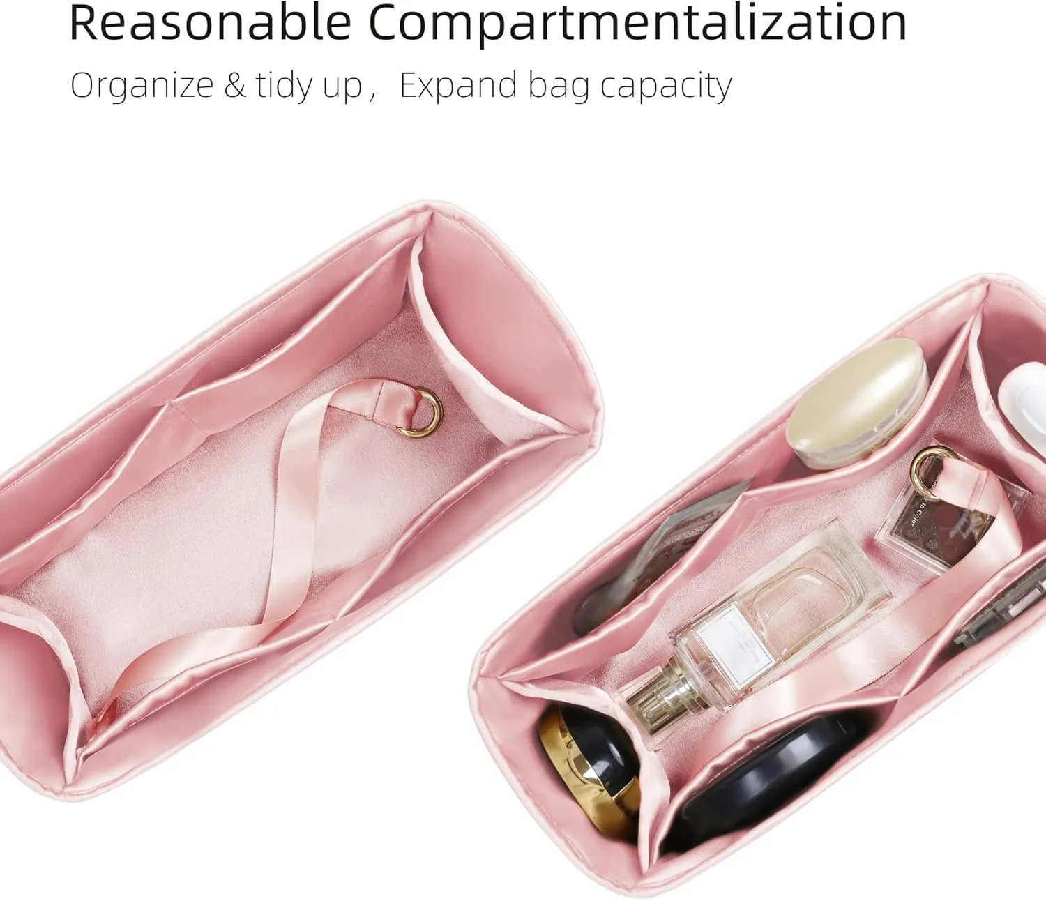 Purse Organizer for Dior Book Tote Mini/Small/Medium/Large,Silky Smooth Insert,Lightweight Bag in Bag,Luxury Handbag Storage Accessories(Medium,Bubblegum)