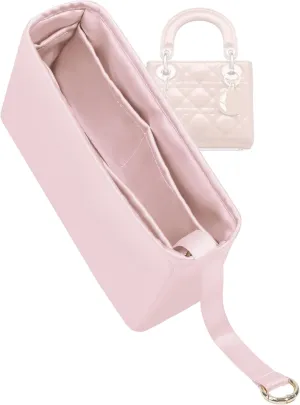 Purse Organizer for Lady Dior Micro/Mini/Small/Medium/Large,Silky Smooth Insert,Lightweight Bag in Bag,Luxury Handbag Storage Accessories(Medium,Pink)