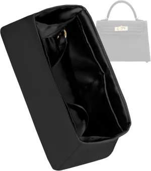 Purse Organizer for Mini Kelly 20/25/28/32/35/40/42/50,Silky Smooth Insert,Lightweight Bag in Bag,Luxury Handbag Storage Accessories(Kelly Mini 2,Black)