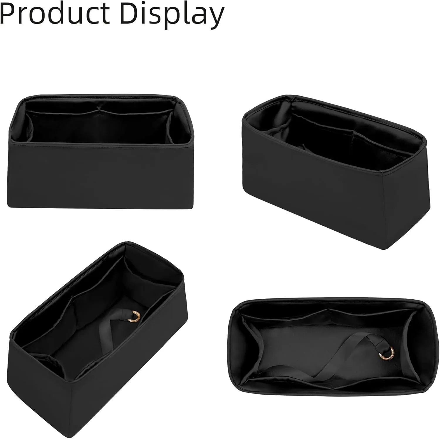 Purse Organizer for Mini Kelly 20/25/28/32/35/40/42/50,Silky Smooth Insert,Lightweight Bag in Bag,Luxury Handbag Storage Accessories(Kelly Mini 2,Black)