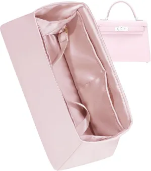 Purse Organizer for Mini Kelly 20/25/28/32/35/40/42/50,Silky Smooth Insert,Lightweight Bag in Bag,Luxury Handbag Storage Accessories(Kelly Mini 2,Pink)