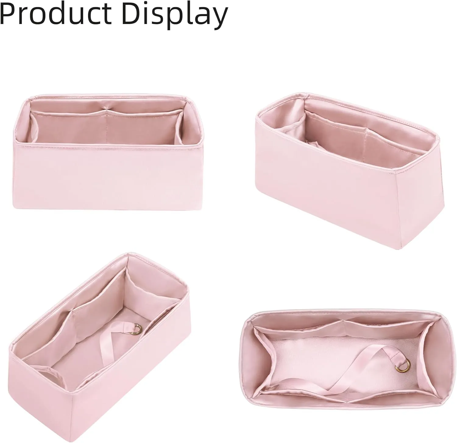 Purse Organizer for Mini Kelly 20/25/28/32/35/40/42/50,Silky Smooth Insert,Lightweight Bag in Bag,Luxury Handbag Storage Accessories(Kelly Mini 2,Pink)