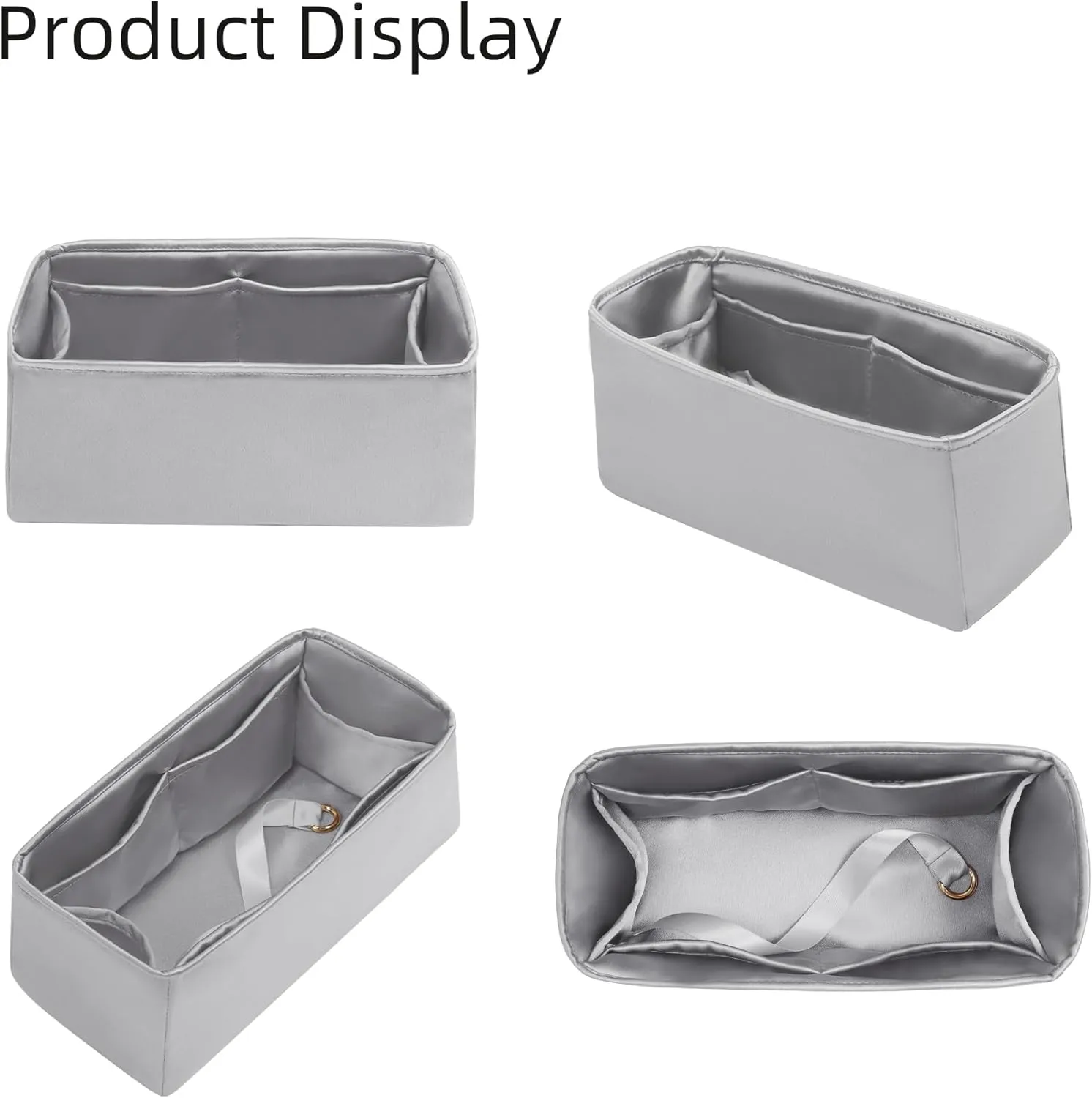 Purse Organizer for Mini Kelly 20/25/28/32/35/40/42/50,Silky Smooth Insert,Lightweight Bag in Bag,Luxury Handbag Storage Accessories(Kelly Pochette,Gris Meyer)