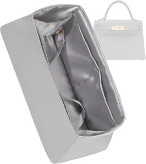 Purse Organizer for Mini Kelly 20/25/28/32/35/40/42/50,Silky Smooth Insert,Lightweight Bag in Bag,Luxury Handbag Storage Accessories(Kelly Pochette,Gris Meyer)