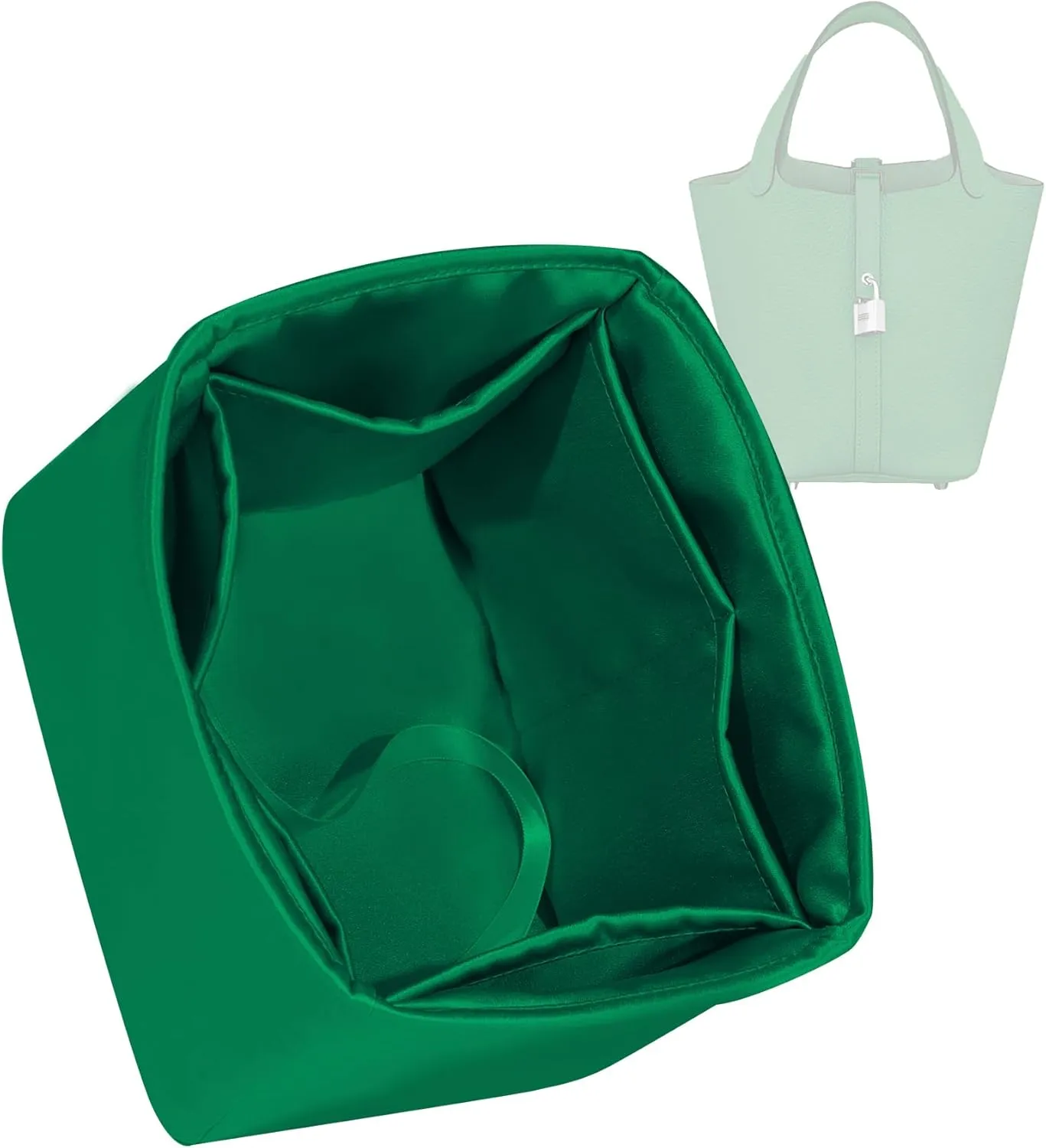 Purse Organizer for Picotin 18/22,Silky Smooth Insert,Lightweight Inside Bag,Luxury Handbag Storage(Picotin 14,Bambou)