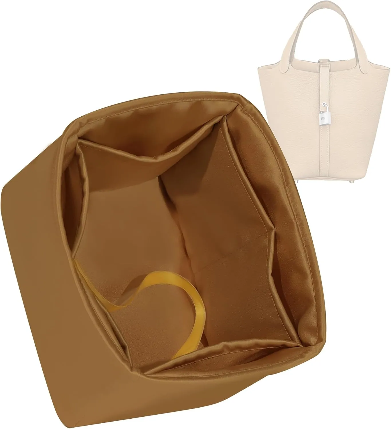 Purse Organizer for Picotin 18/22,Silky Smooth Insert,Lightweight Inside Bag,Luxury Handbag Storage(Picotin 14,Biscuit)