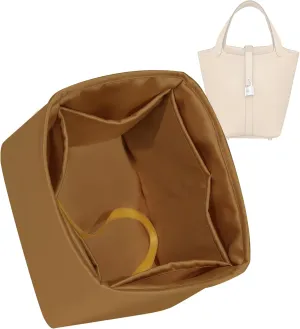 Purse Organizer for Picotin 18/22,Silky Smooth Insert,Lightweight Inside Bag,Luxury Handbag Storage(Picotin 14,Biscuit)