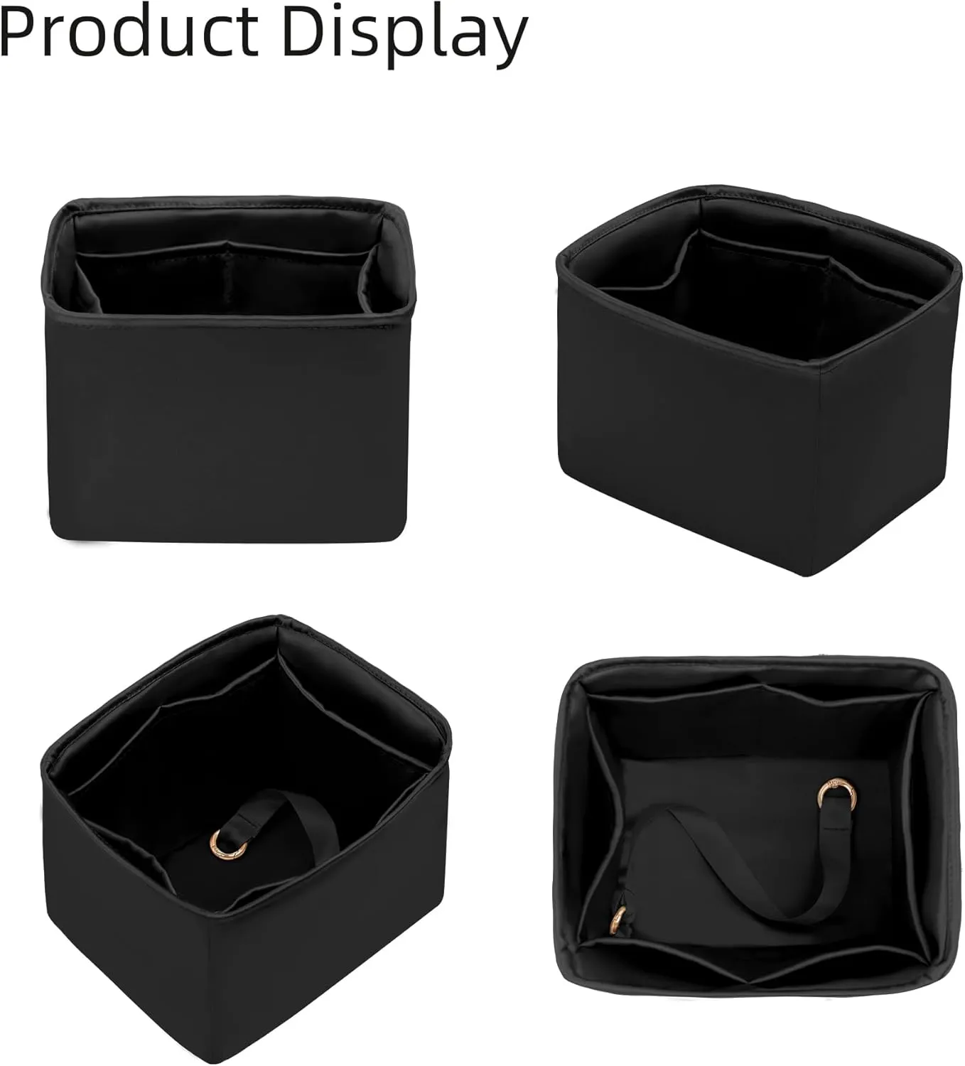 Purse Organizer for Picotin 18/22,Silky Smooth Insert,Lightweight Inside Bag,Luxury Handbag Storage(Picotin 14,Black)