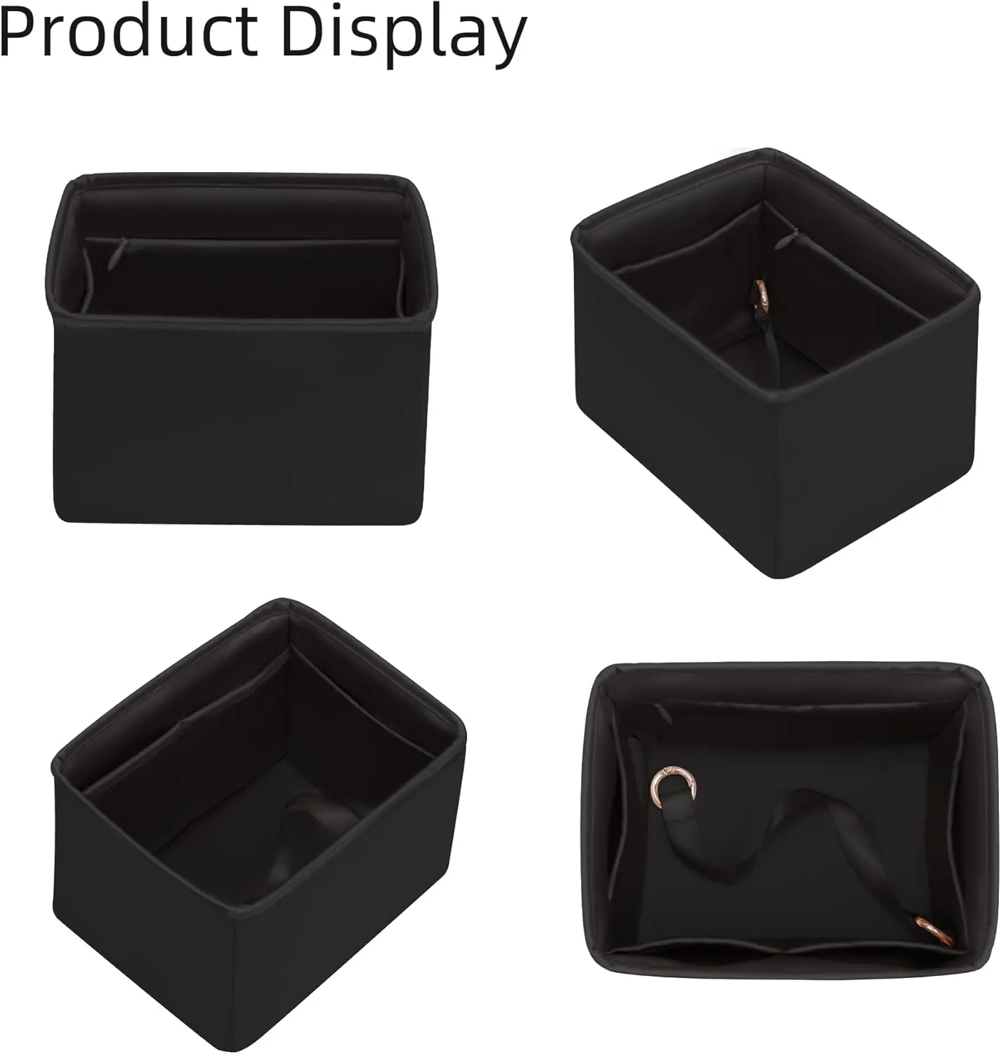Purse Organizer for Picotin 18/22,Silky Smooth Insert,Lightweight Inside Bag,Luxury Handbag Storage(Picotin 18 with Zipper,Black)