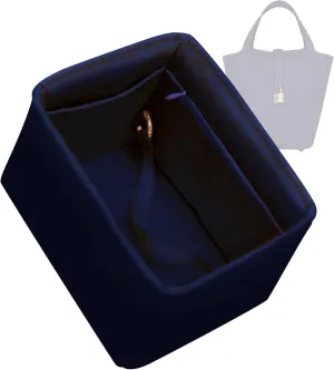Purse Organizer for Picotin 18/22,Silky Smooth Insert,Lightweight Inside Bag,Luxury Handbag Storage(Picotin 18 with Zipper,Blue Nuit)