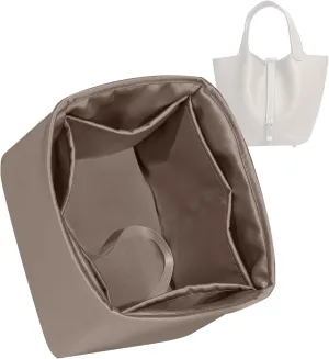 Purse Organizer for Picotin 18/22,Silky Smooth Insert,Lightweight Inside Bag,Luxury Handbag Storage(Picotin 18,Etoupe Grey)