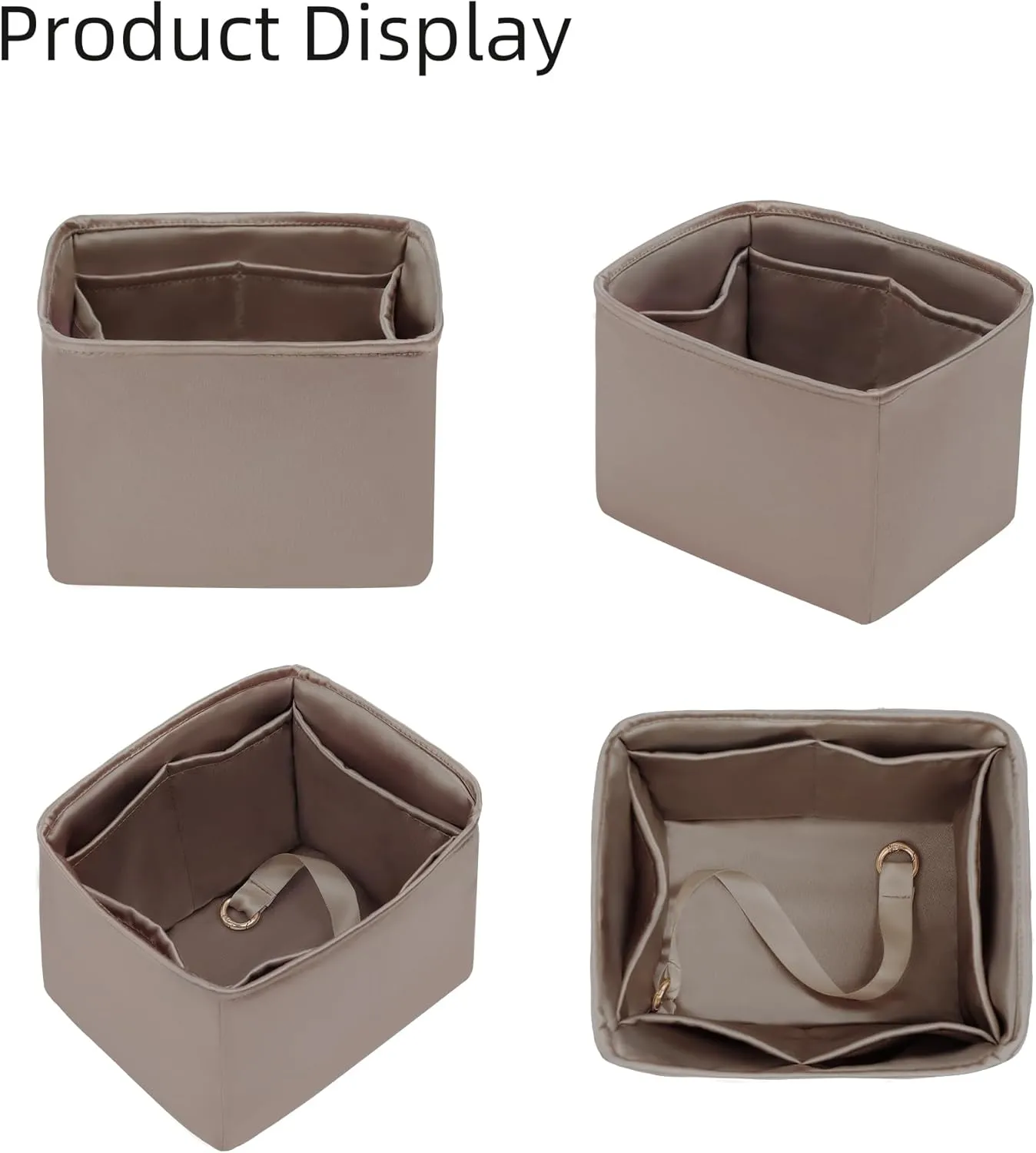 Purse Organizer for Picotin 18/22,Silky Smooth Insert,Lightweight Inside Bag,Luxury Handbag Storage(Picotin 18,Etoupe Grey)