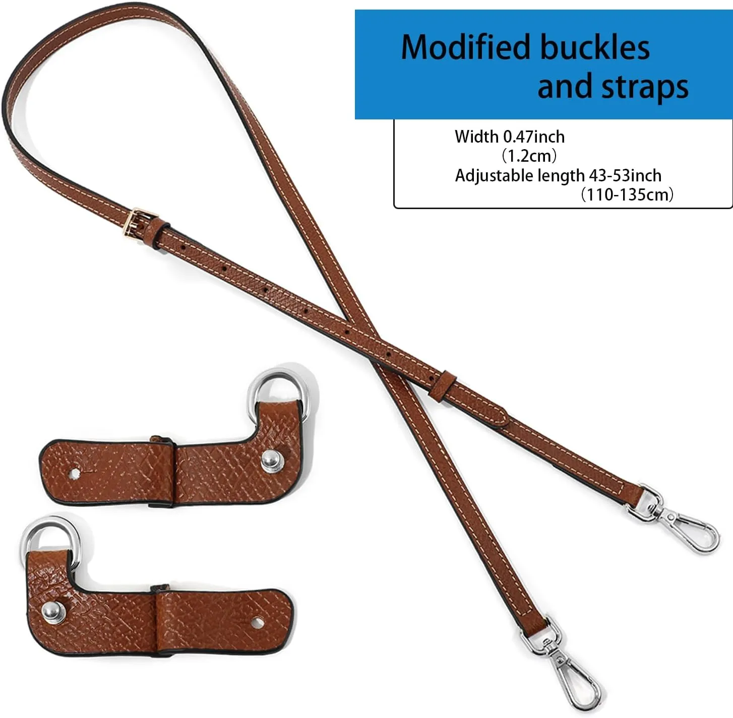 Purse Strap Leather Purse Crossbody Adjustable Shoulder Strap for Suitable for Long Champ Handbags