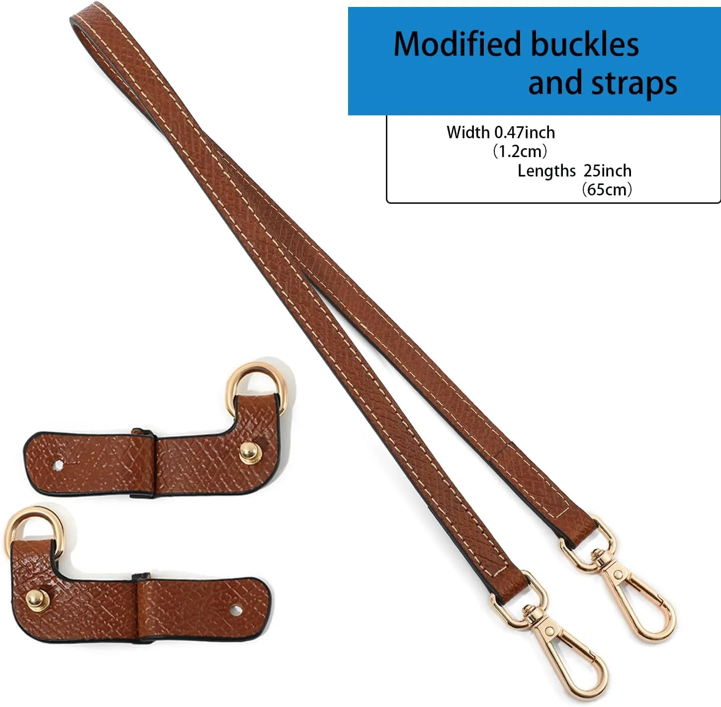 Purse Strap Leather Purse Crossbody Adjustable Shoulder Strap for Suitable for Long Champ Handbags