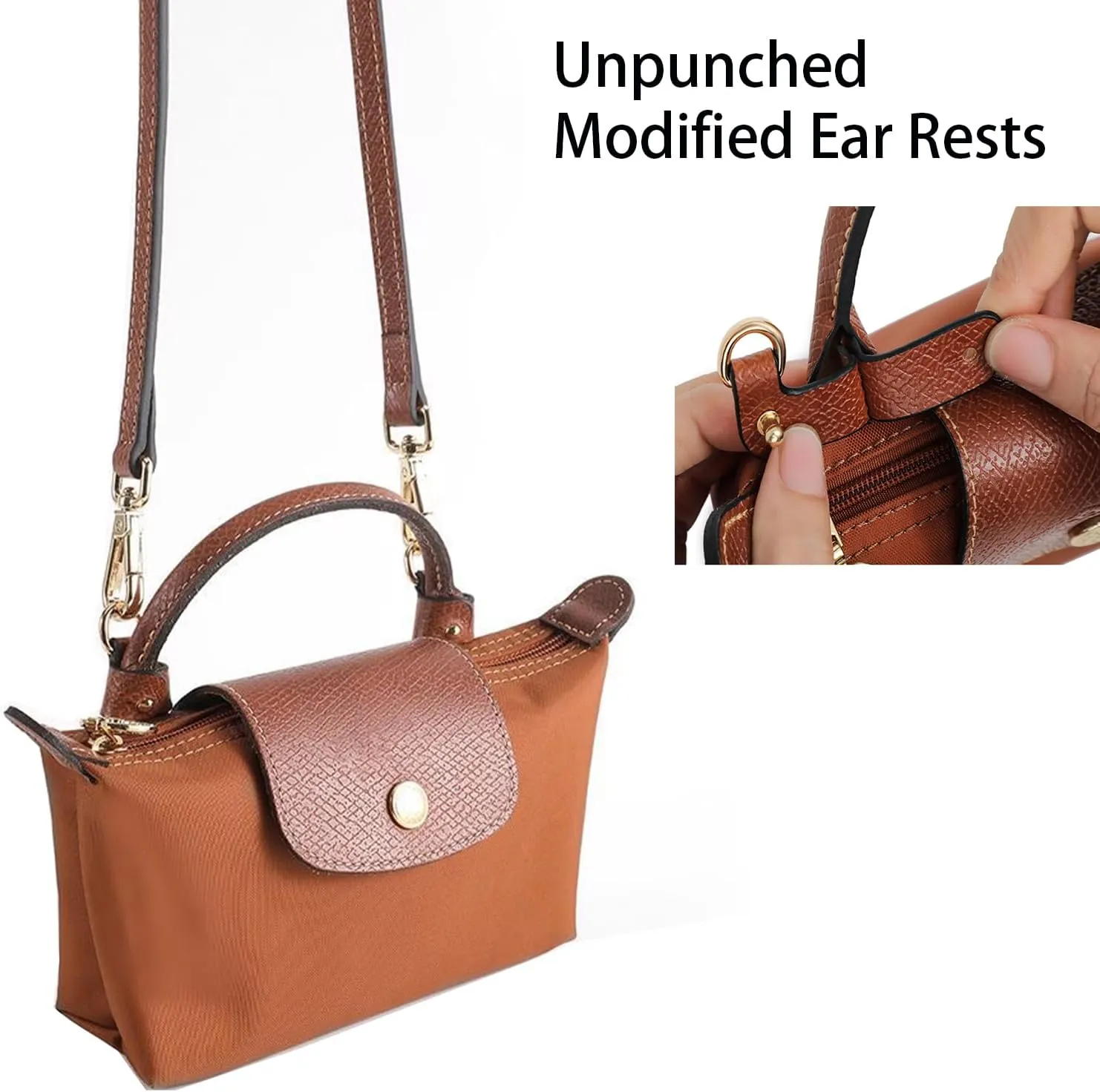 Purse Strap Leather Purse Crossbody Adjustable Shoulder Strap for Suitable for Long Champ Handbags