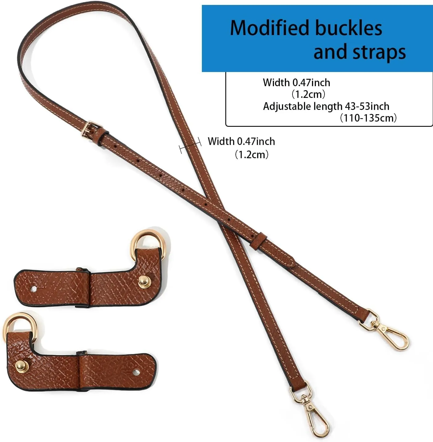 Purse Strap Leather Purse Crossbody Adjustable Shoulder Strap for Suitable for Long Champ Handbags
