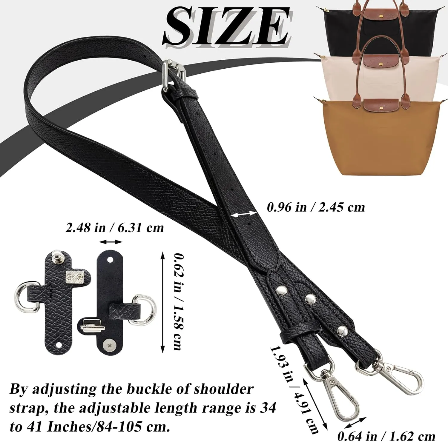 Purse Straps Replacement Leather Longchamp Strap Kit Leather Handbag Crossbody Shoulder Strap Adjustable