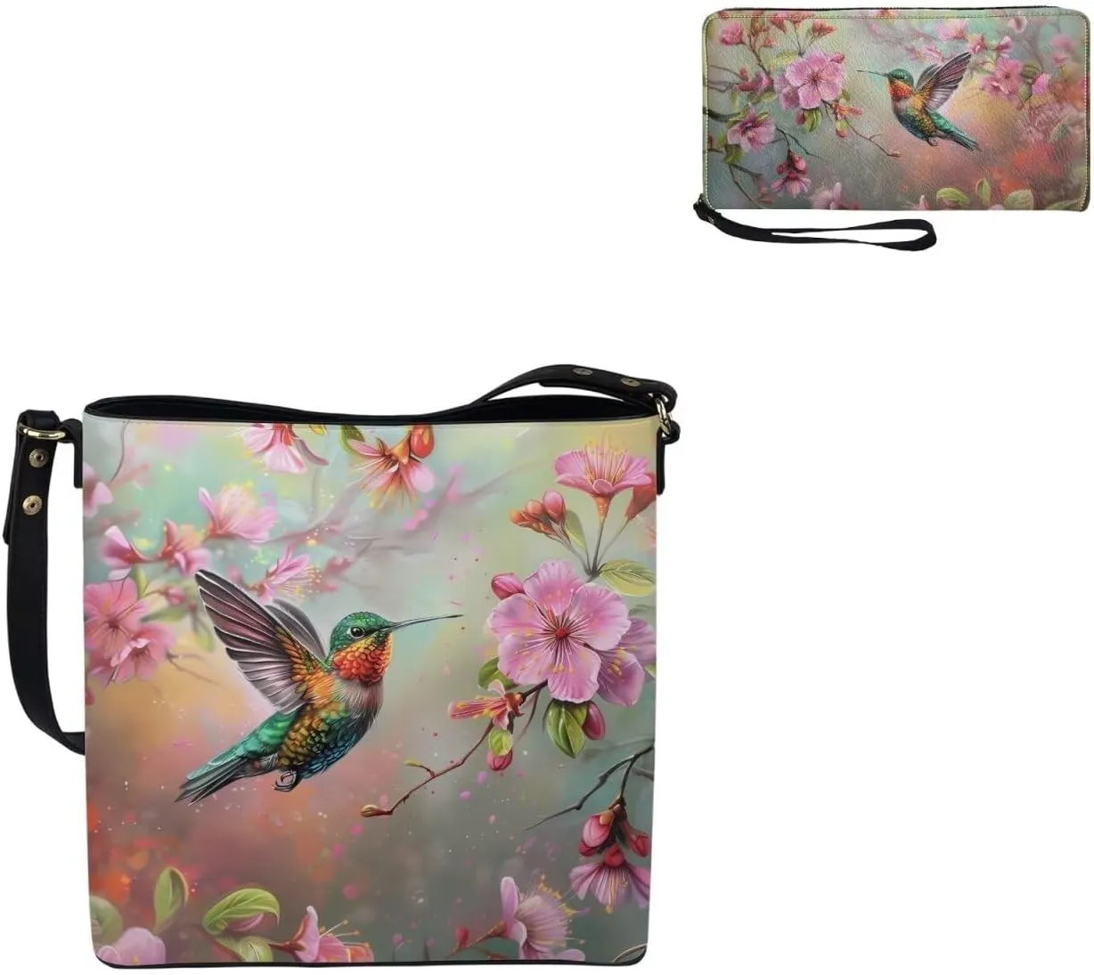 Purses for Women 2 Piece Set Shoulder Tote Purse with Long Wallet