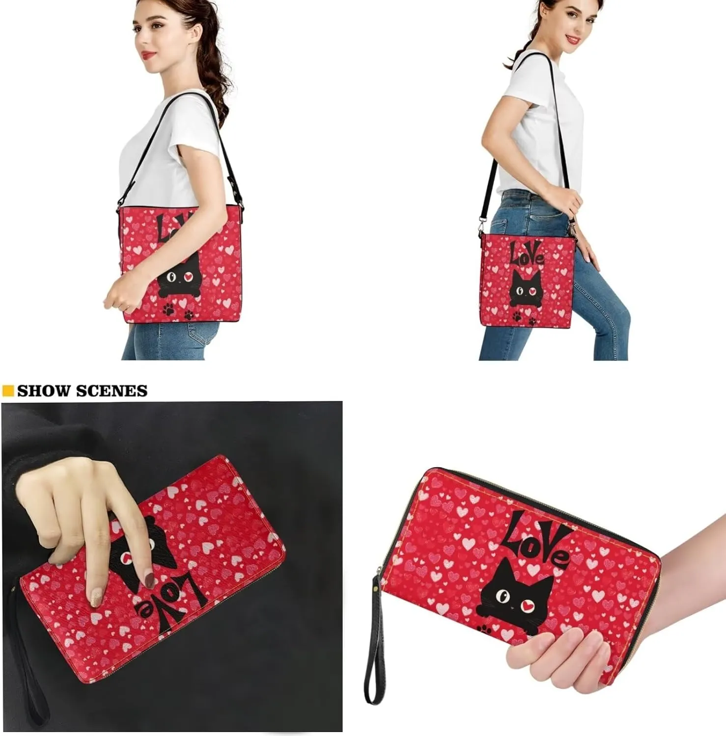 Purses for Women 2 Piece Set Shoulder Tote Purse with Long Wallet