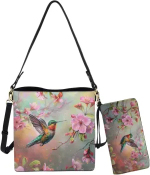 Purses for Women 2 Piece Set Shoulder Tote Purse with Long Wallet