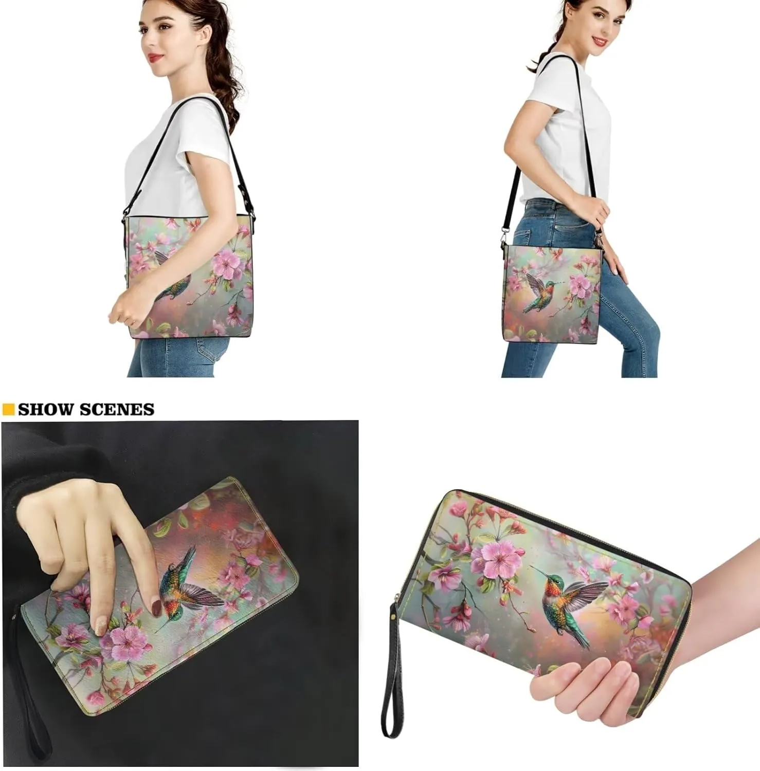 Purses for Women 2 Piece Set Shoulder Tote Purse with Long Wallet