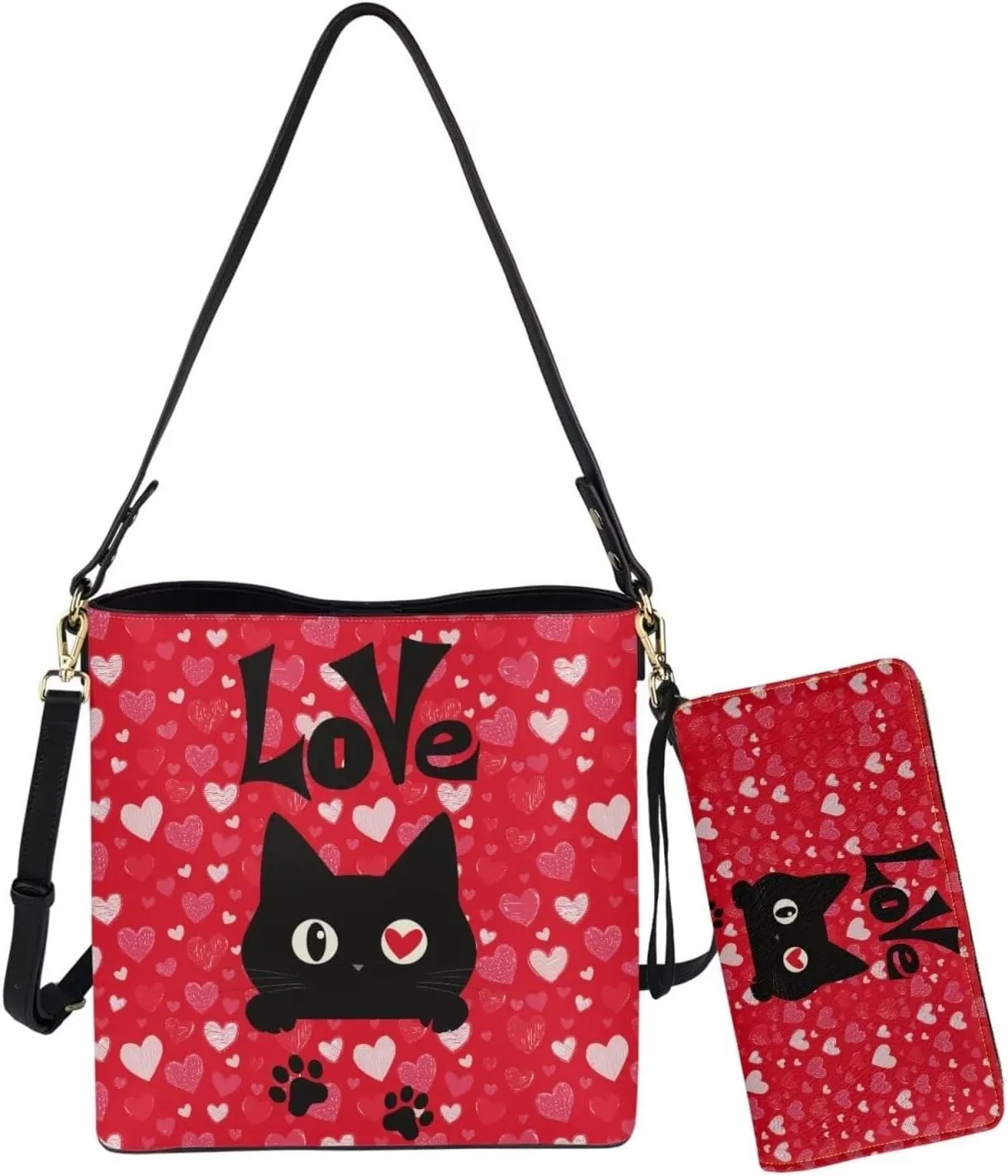 Purses for Women 2 Piece Set Shoulder Tote Purse with Long Wallet