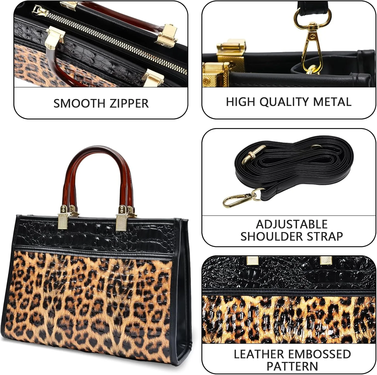 Purses for Women Faux Leather Medium Small Tote Satchel Shoulder Purse Ladies Handbag Wallet set 3pcs