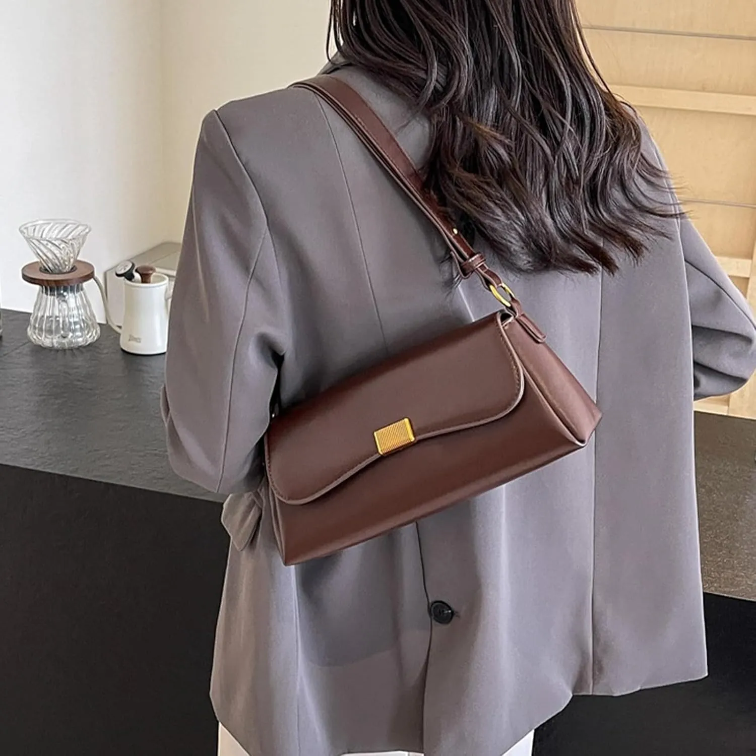Purses for Women Vintage Shoulder Bags Women's Tote Handbags PU Leather Crossbody Bag with Adjustable Strap