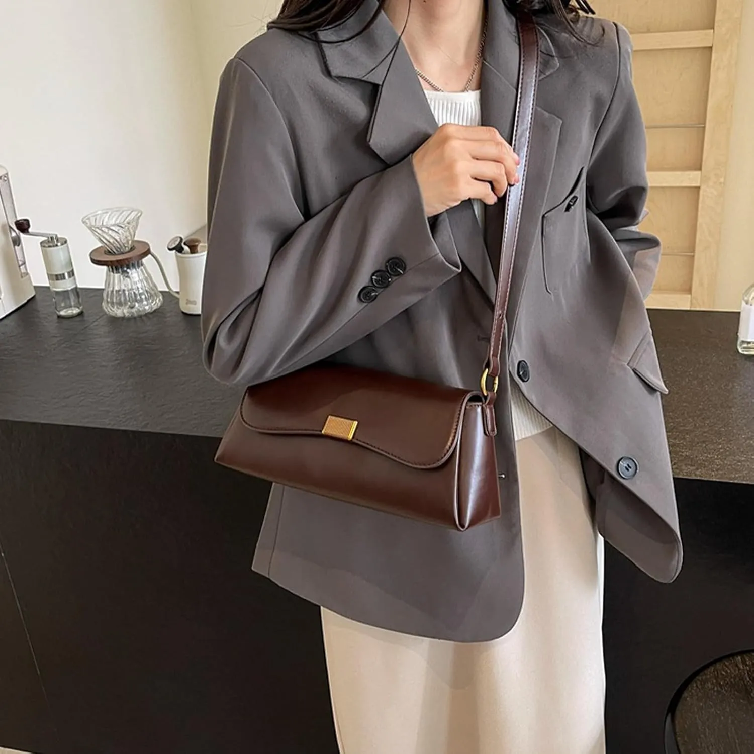 Purses for Women Vintage Shoulder Bags Women's Tote Handbags PU Leather Crossbody Bag with Adjustable Strap