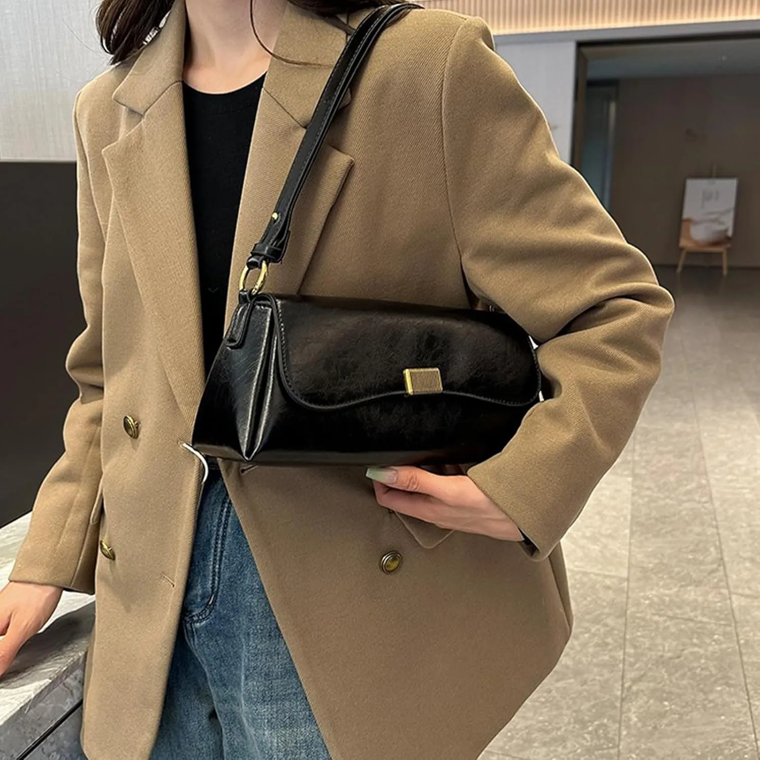 Purses for Women Vintage Shoulder Bags Women's Tote Handbags PU Leather Crossbody Bag with Adjustable Strap