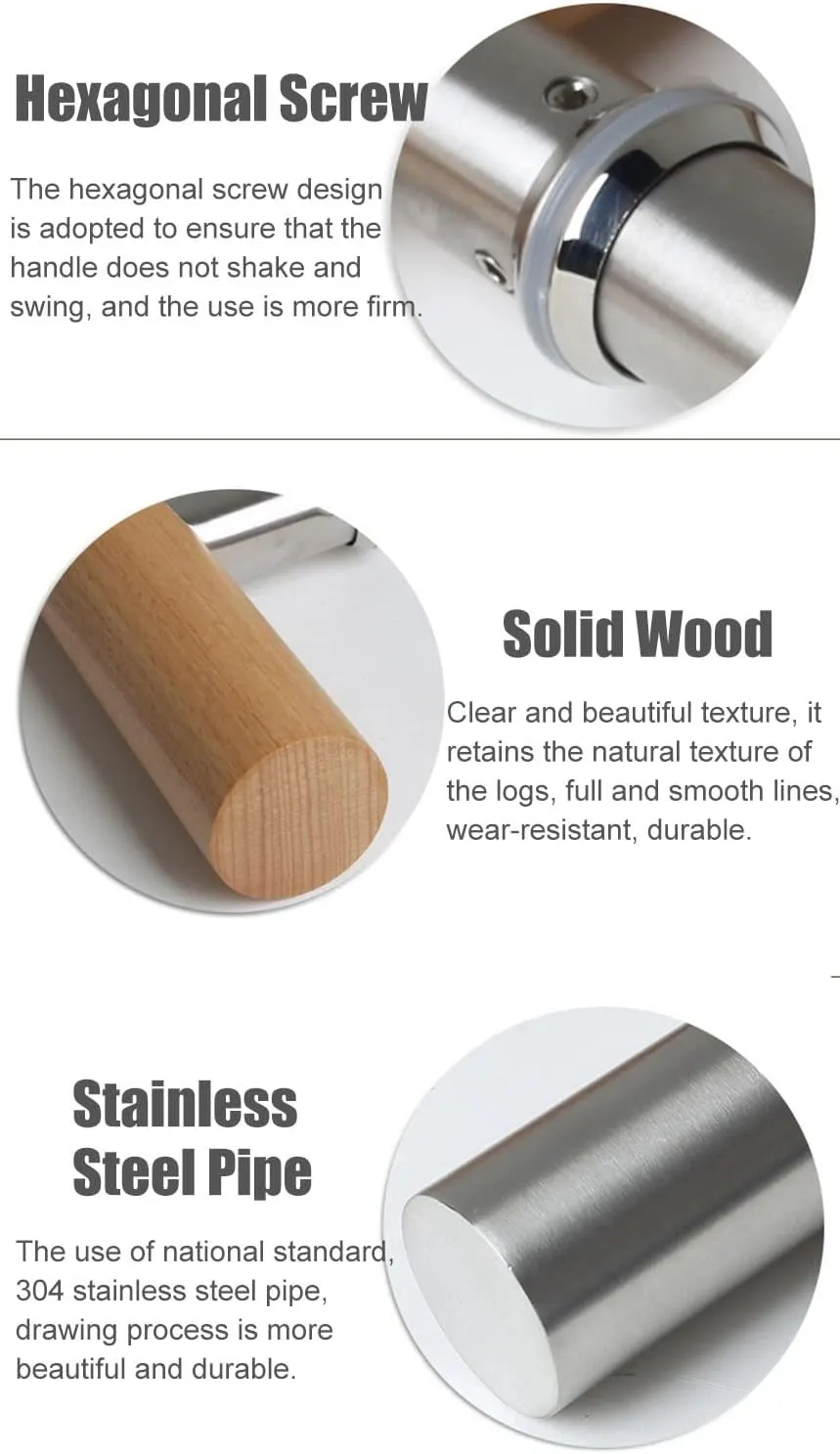 Push Pull Door Handle for Glass Door/Wooden Door, Modern Double Side Mounted Interior Exterio Barn Door Handle, Shower/Bedroom/Front Door H Model Bar Handle/a/100Cm(39.4In)