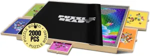 Puzzle Ready Large 2000-Piece Puzzle Board - 41" x 32" Puzzle Table with 5 Colorful Drawers, Cover Mat, Felt Workspace & Carrying Handle – Ideal Game Table for Adults & Children