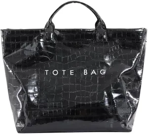 PVC Tote Bag for Women,Snake Skin Print Purse Large Work Tote Bag Clear Plastic Kraft Paper Hobo Bag with Top-Handle