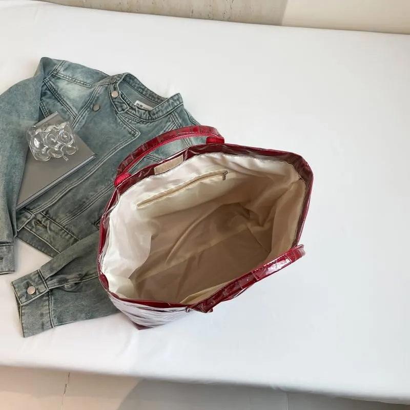 PVC Tote Bag for Women,Snake Skin Print Purse Large Work Tote Bag Clear Plastic Kraft Paper Hobo Bag with Top-Handle