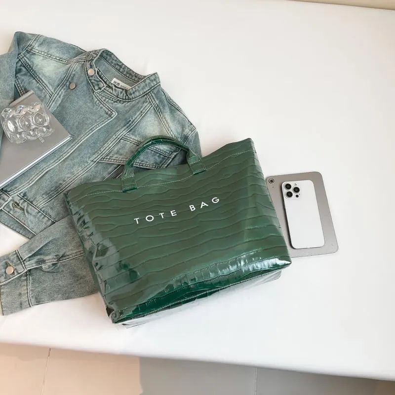 PVC Tote Bag for Women,Snake Skin Print Purse Large Work Tote Bag Clear Plastic Kraft Paper Hobo Bag with Top-Handle