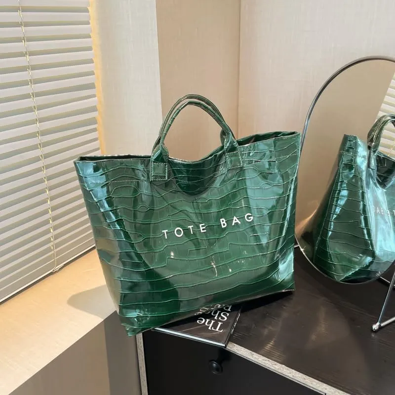 PVC Tote Bag for Women,Snake Skin Print Purse Large Work Tote Bag Clear Plastic Kraft Paper Hobo Bag with Top-Handle