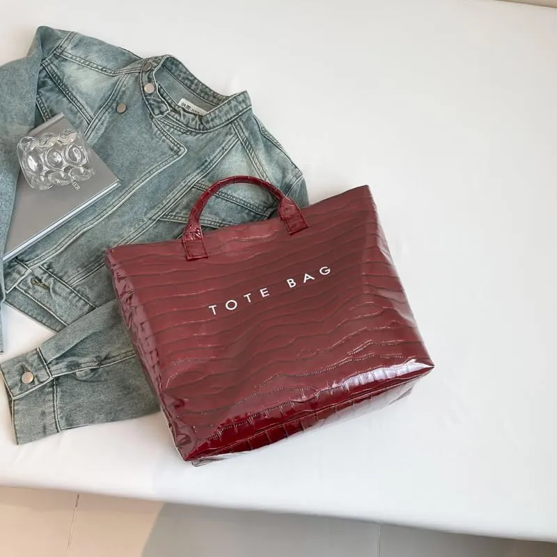 PVC Tote Bag for Women,Snake Skin Print Purse Large Work Tote Bag Clear Plastic Kraft Paper Hobo Bag with Top-Handle