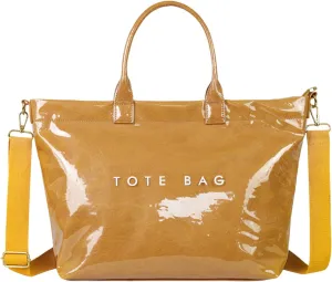 Pvc Tote Bag Large Crossbody Bags For Women Letters Print Top Handle Handbag Trendy Shoulder Purse