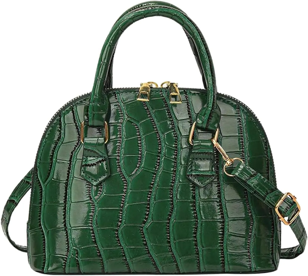 QWINEE Women's Textured Crossbody Leather Shoulder Bag Top Handle Mini Satchel Handbags Vintage Purse