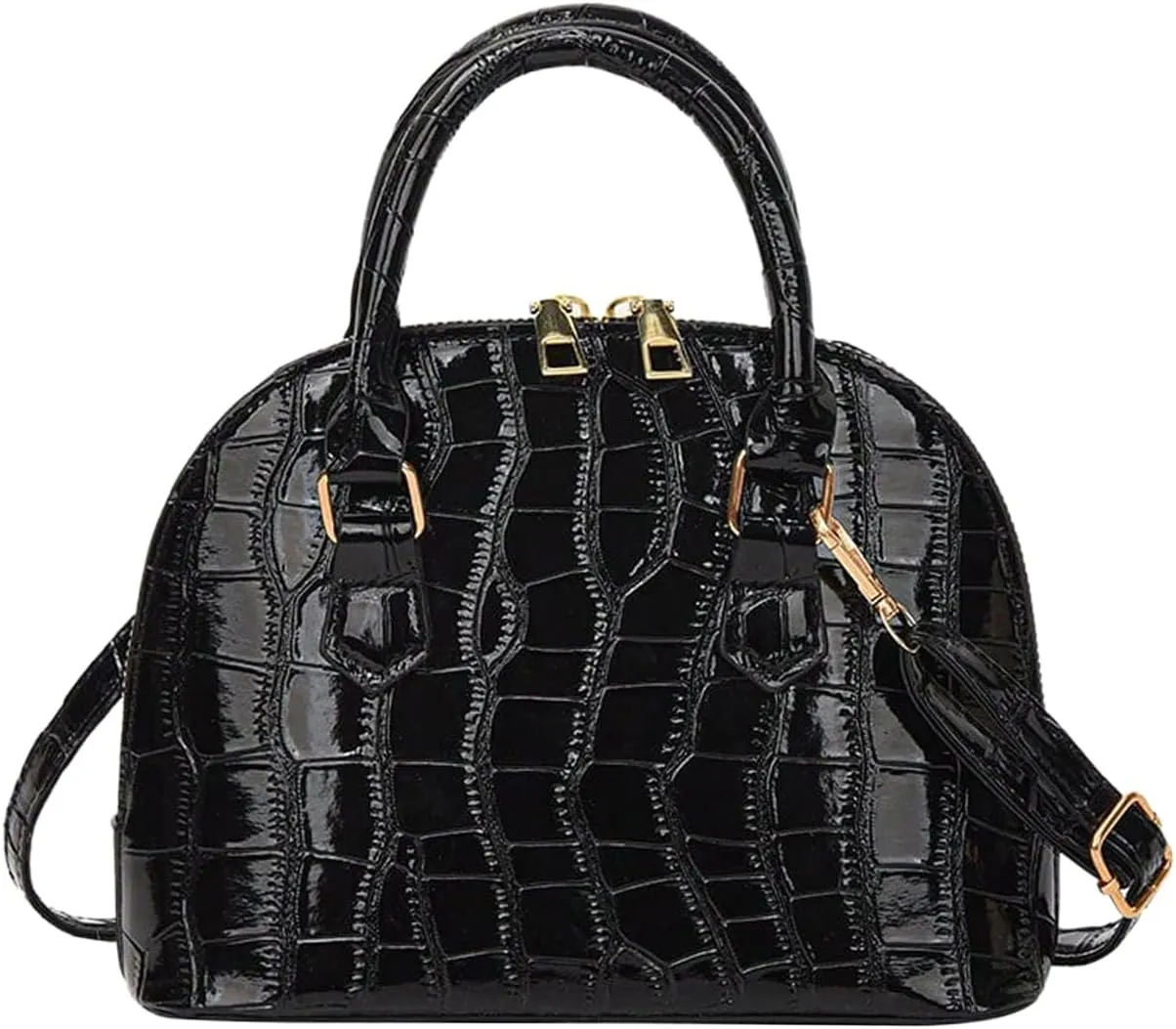 QWINEE Women's Textured Crossbody Leather Shoulder Bag Top Handle Mini Satchel Handbags Vintage Purse