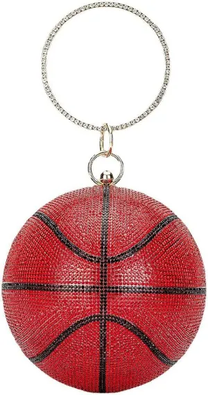 QZUnique Basketball Shaped Cross Body Bag Round Handbag PU Leather Messenger Shoulder Bag Personality Purses for Women