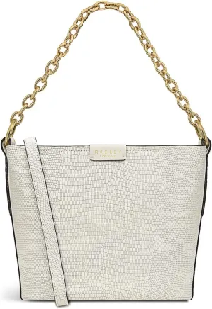 RADLEY London Petticoat Hill Faux Lizard Women’s Small Leather Shoulder Bag, Chalk