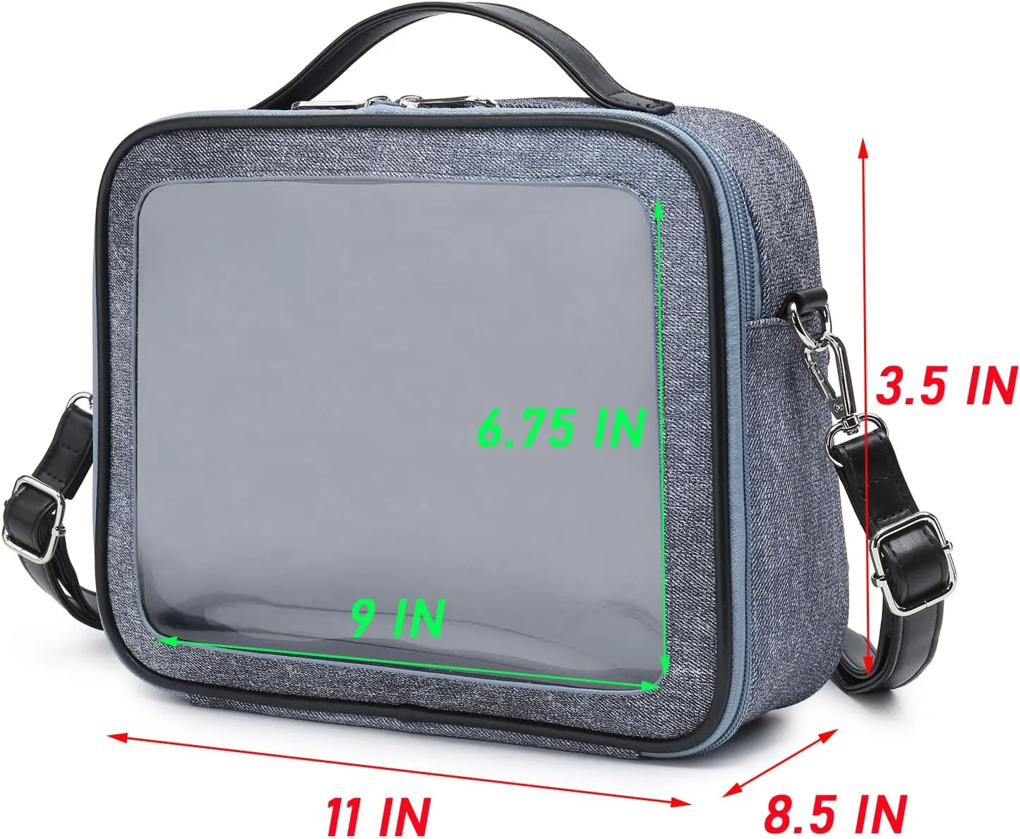 RAINBOW SMILE Ita Backpack Crossbody Bag - Kawaii Pin Display Denim PU Messenger Shoulder Bag