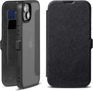 RAPTIC Urban Folio for iPhone 14 Case, Wallet Case with Card Holder, Double Magnetic Clasp, Protective Shockproof Cover, Military Grade 6ft Drop Protection, 6.1 inch, Black