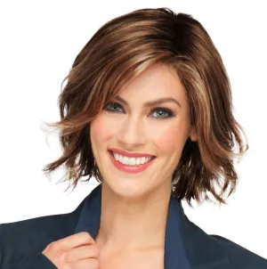 Raquel Welch AHEAD OF THE CURVE Sophisticated Mid-Length Layered Wig by Hairuwear, Average Cap Size, R10 Chestnut