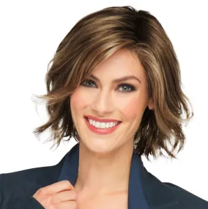 Raquel Welch AHEAD OF THE CURVE Sophisticated Mid-Length Layered Wig by Hairuwear, Average Cap Size, R11S  Glazed Mocha