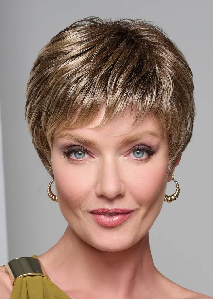 Raquel Welch Winner Premium Lightweight Short Pixie Boycut Wig With Sheer Indulgence Lace Front, Average Cap - R6/28H Coppery Mink