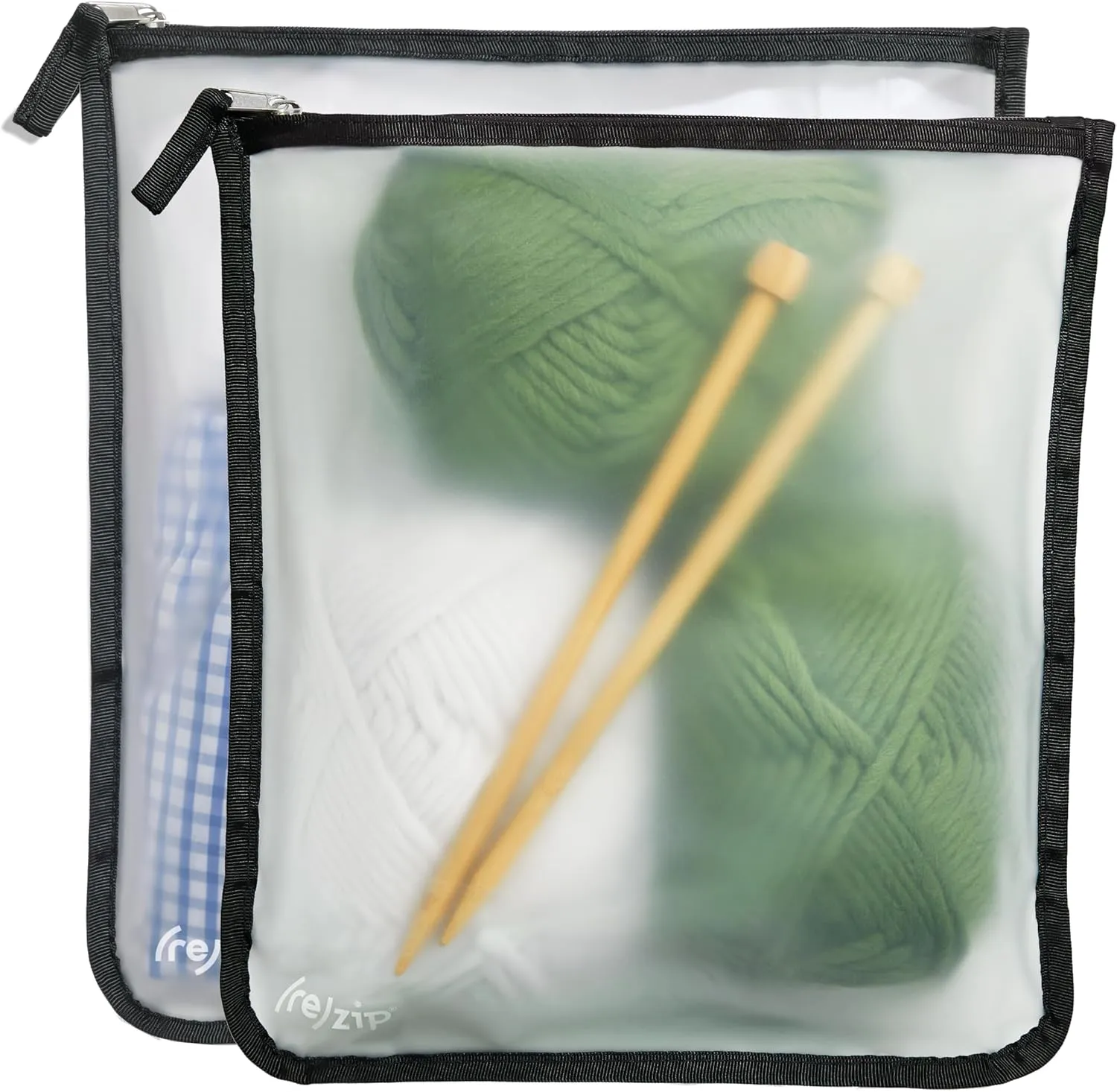 (re) zip 2-Pack Gallon Size Storage Bags | Zippered, Reusable Bags for Travel & Household Storage | BPA-Free, Food Grade, Machine Washable (Black)