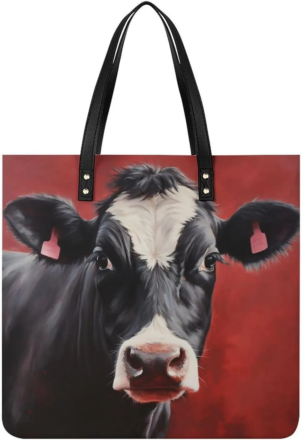 Red Background Animals Tote Bag Durable Water-Resistant Handbags Lightweight Tote for Travel Work Book